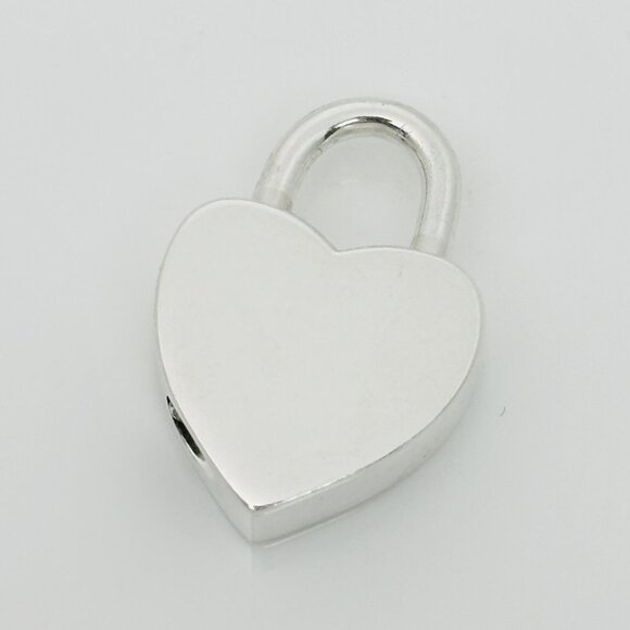 Tiffany & Co Blank Engravable Heart Padlock Charm Pendant in Sterling Silver - Picture 1 of 9